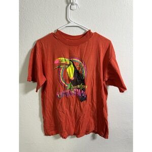 Costa Rica Tucan T Shirt Mens Medium Macaw Bird Rainforest Red Vtg
